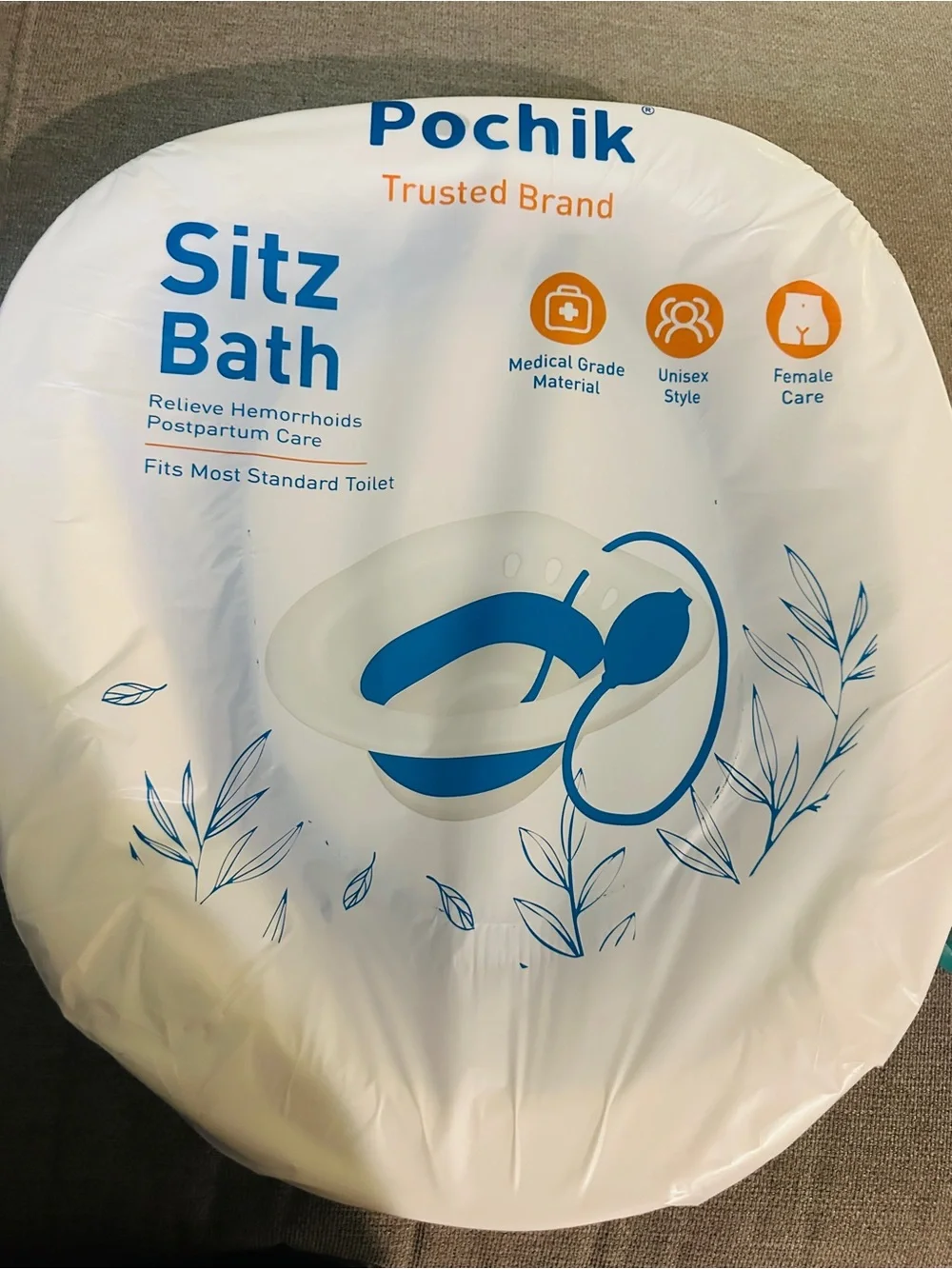 White and Blue Sitz Bath – Postpartum & Hemorrhoid Relief